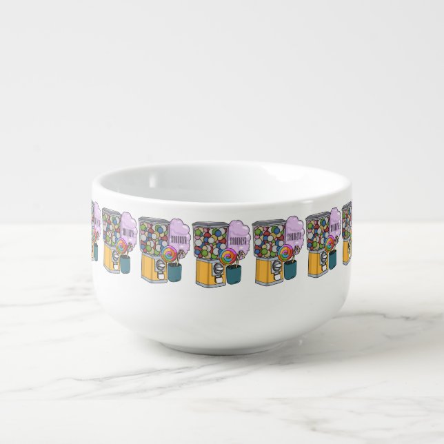 Candy cartoon illustration  soup mug (Front)