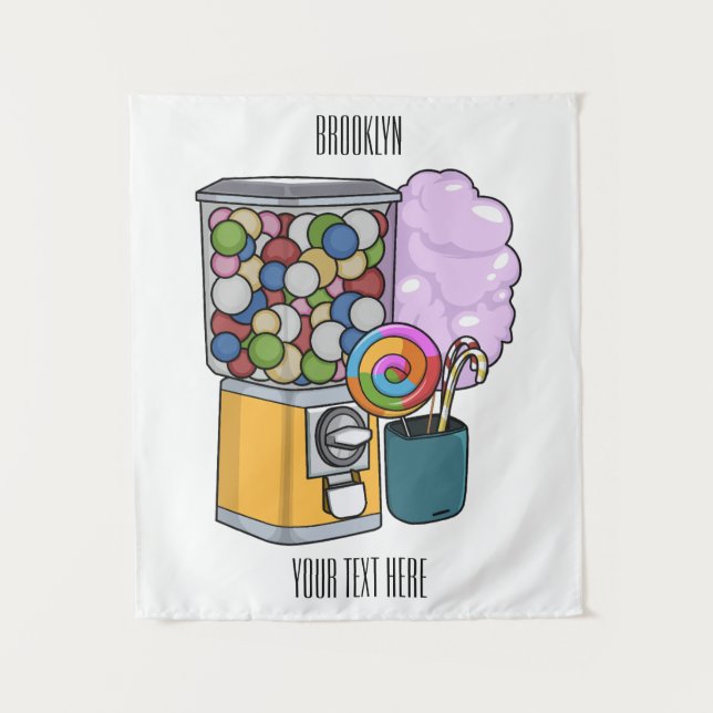 Candy cartoon illustration tapestry (Front)