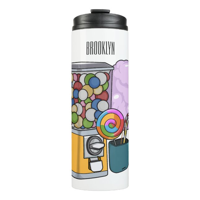 Candy cartoon illustration thermal tumbler (Front)