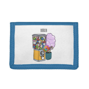 Candy cartoon illustration tri-fold wallet