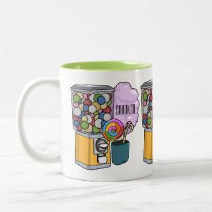 Candy cartoon illustration Two-Tone coffee mug