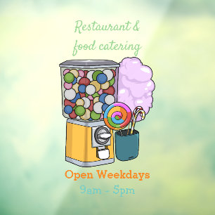 Candy cartoon illustration window cling