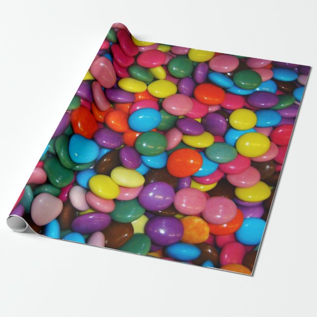 Candy cased choclate buttons Texture Template Wrapping Paper (Unrolled)