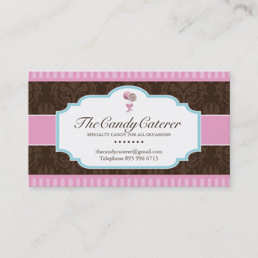 Customizable Candy Catering Business Card