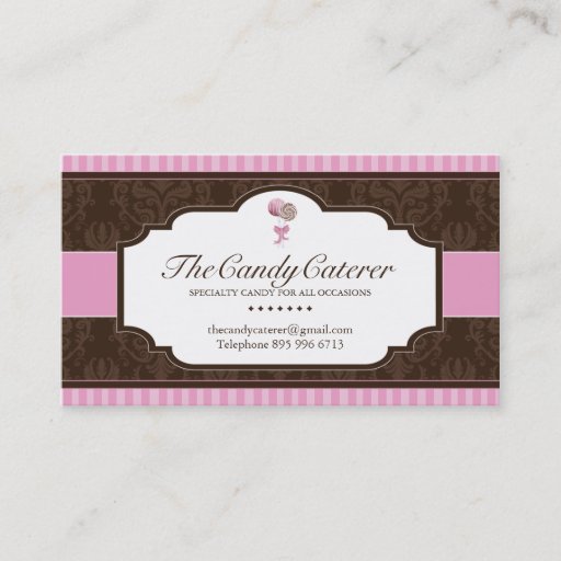Customizable Candy Catering Business Card
