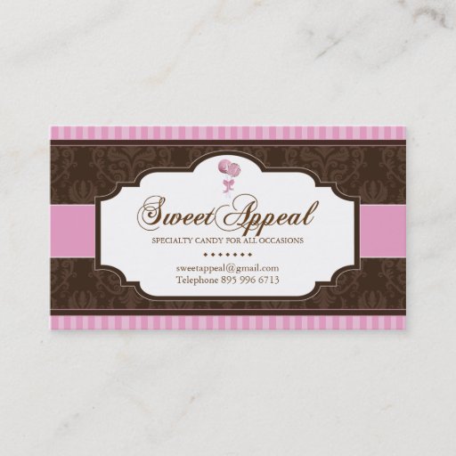 Customizable Candy Catering Business Card - CUSTOM MONOGRAM