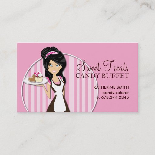 Customizable Candy Catering Business Cards