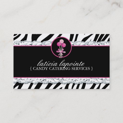 Customizable Candy Catering Business Cards