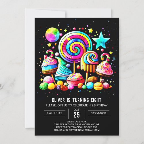 Candy Celebration Birthday Invitation