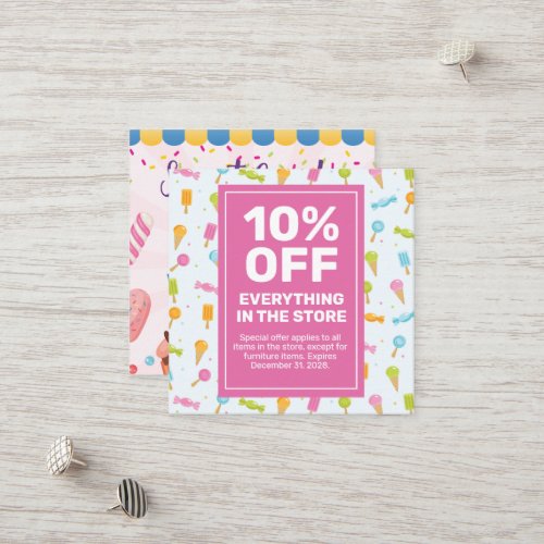 Candy Chocolates Coupon Card Special Offer Sale