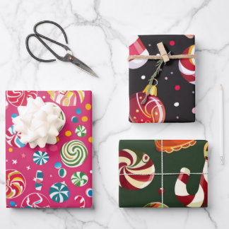 Candy Christmas Sweet Holiday Wrapping Paper Sheets