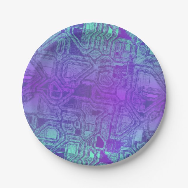 candy circuits - berry blue : paper plates (Front)