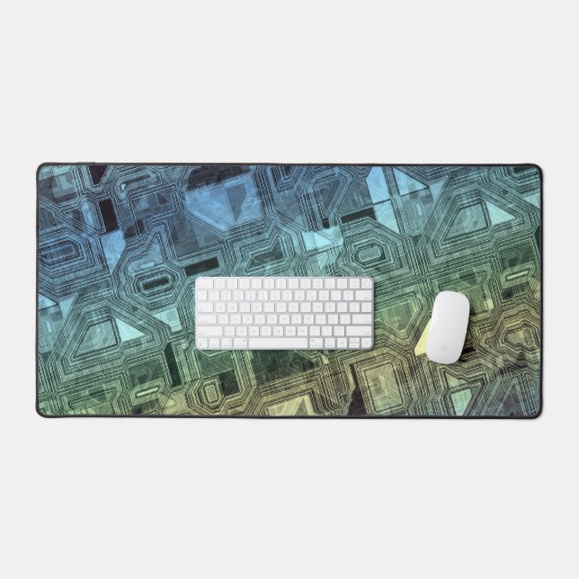 candy circuits - lemon lime : desk mat (Keyboard & Mouse)