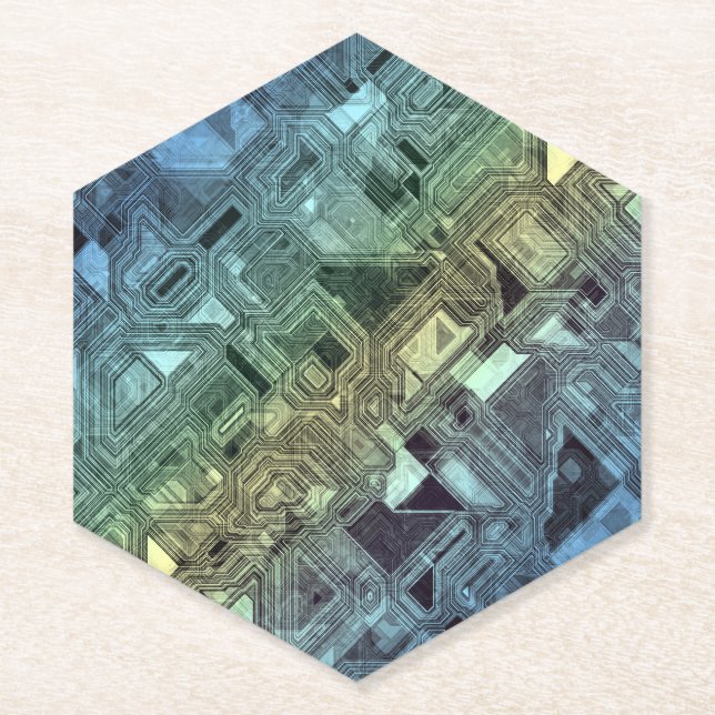 candy circuits - lemon lime : paper coaster (Front)