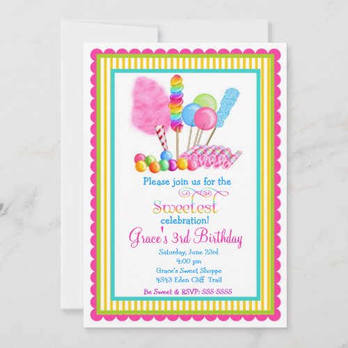 Candy Circus Invitations