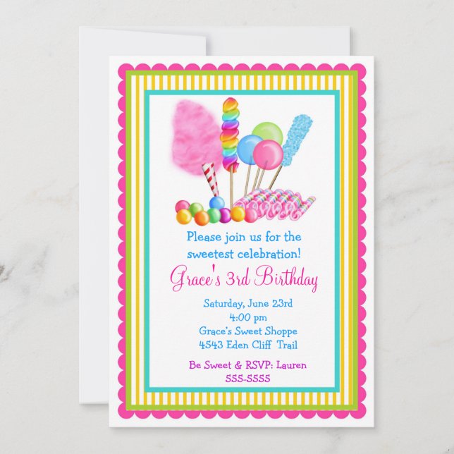 Candy Circus Invitations (Front)