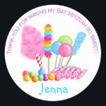 Candy Circus Stickers- Bat Mitzvah Classic Round Sticker<br><div class="desc">These are so fun for a Candy,  Sweet Shoppe or a Candy land Party! These stickers are great to use on your child's birthday favors... . seal envelopes or anything else you can think of! They are so Sweet an fun!!!  All graphics are hand drawn by me!</div>
