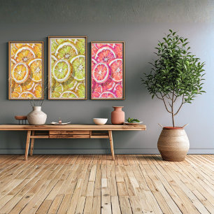 Candy Citrus Swirl – Fun Retro Citrus Candy  Wall Art Sets