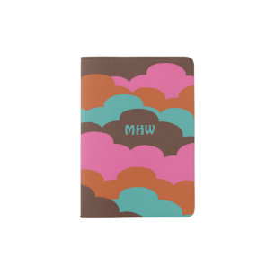 Candy Clouds custom monogram passport cover