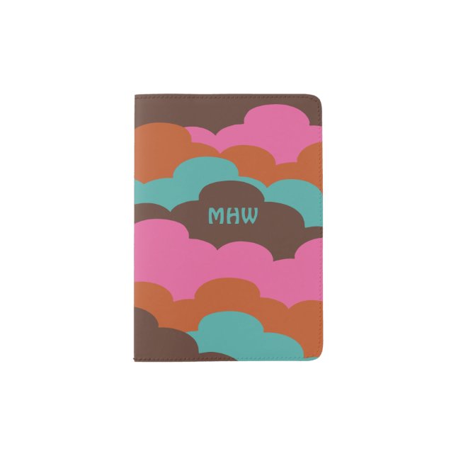 Candy Clouds custom monogram passport cover (Front)