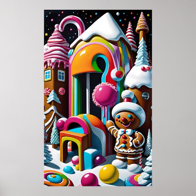Candy-Coated Christmas Greeter - Ken Gage Art Poster (Front)