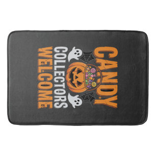 Candy Collectors Welcome Halloween Pumpkin Bath Mat