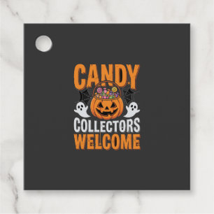 Candy Collectors Welcome Halloween Pumpkin Favor Tags