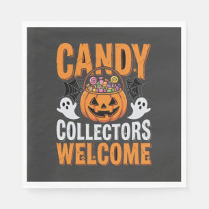 Candy Collectors Welcome Halloween Pumpkin Napkins