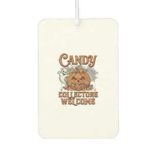 Candy Collectors Welcome Pumpkin Ghost Spider Web Air Freshener