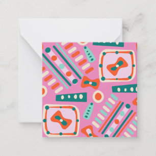 Candy Color Abstract Shapes - Pink, Green, Orange Note Card