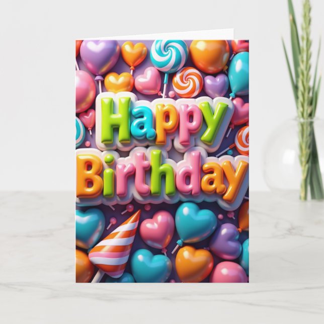 Candy Color Birthday Card (Front)