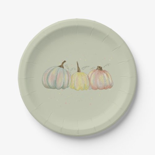 Candy color pumpkins Paper Plates