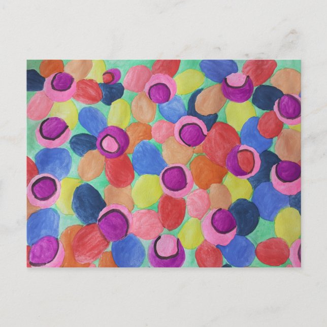 Candy Colored Flowers Postcard (Front)