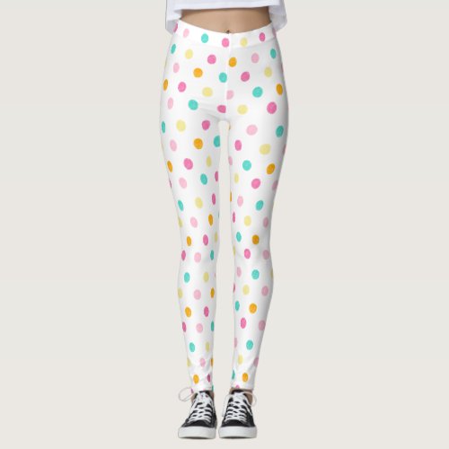 Candy Colored Polka Dots Leggings