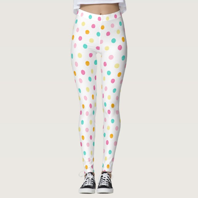 Candy Colored Polka Dots Leggings (Front)