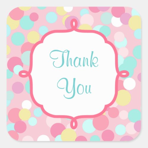 Candy Colored Thank You Stickers