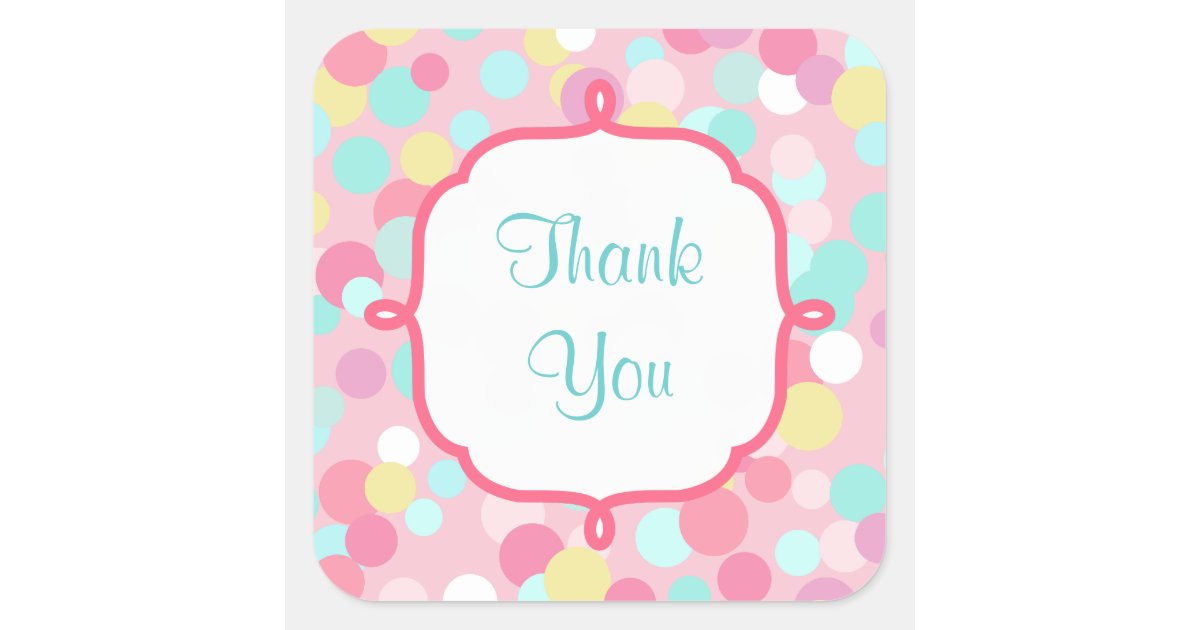 Candy Colored Thank You Stickers | Zazzle