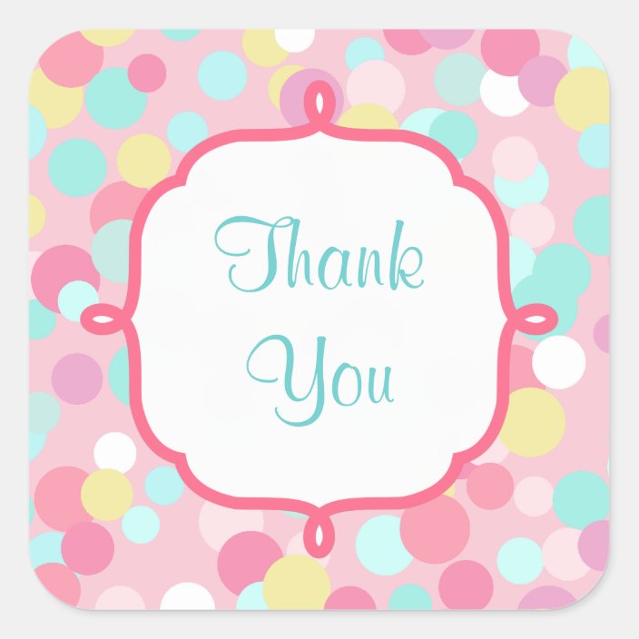 Candy Colored Thank You Stickers | Zazzle.com