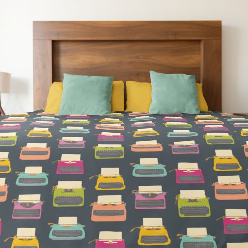 Candy Colored Vintage Typewriters Patterned  Duvet Cover