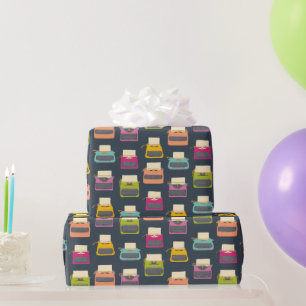 Candy Colored Vintage Typewriters Patterned Wrapping Paper