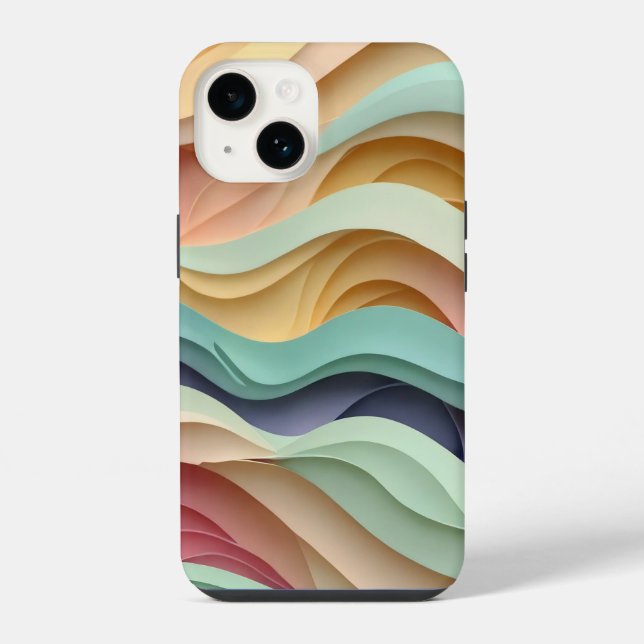 Candy Colored Wavy Stripes Iphone Case (Back)