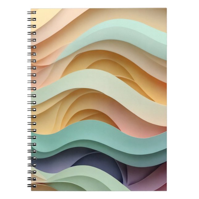 Candy Colored Wavy Stripes Notebook (Front)