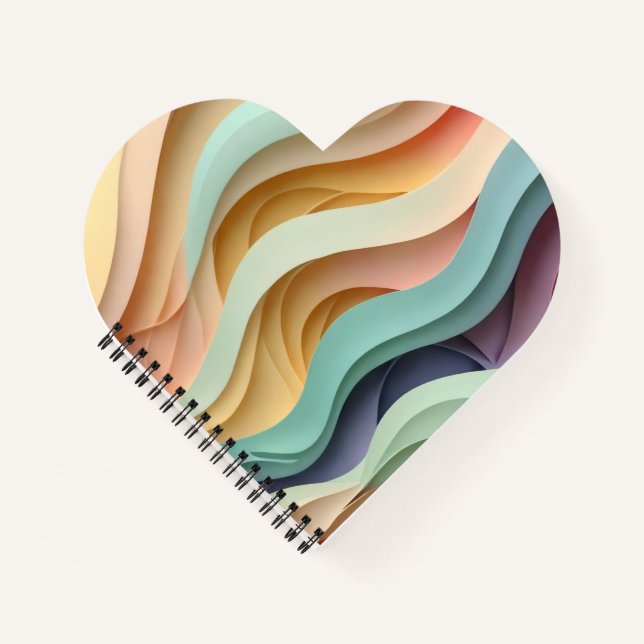 Candy Colored Wavy Stripes Notebook (Front)