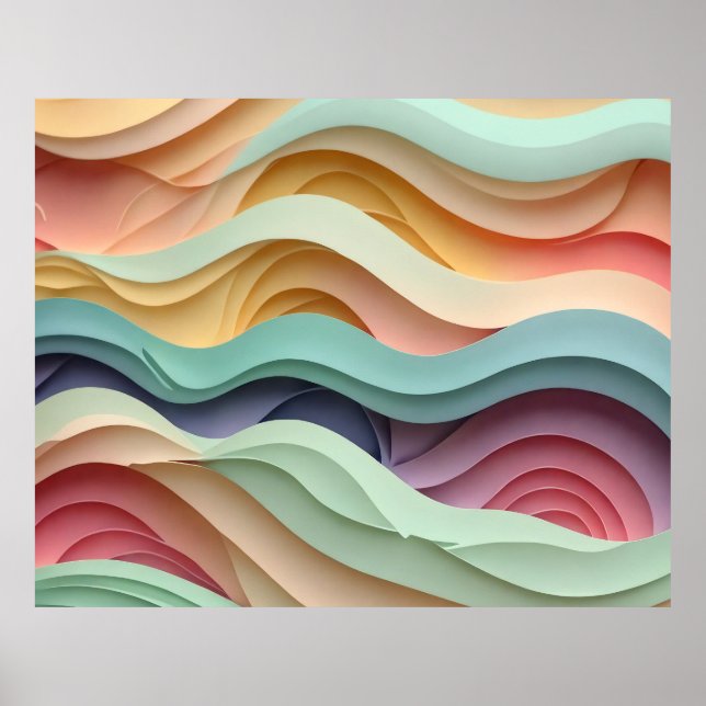 Candy Colored Wavy Stripes Poster (Front)