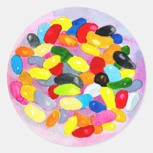 Candy colorful sweet jelly lollies classic round sticker