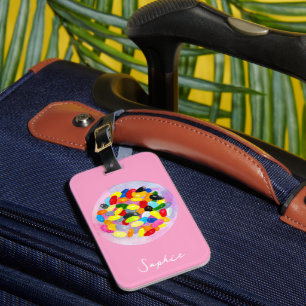 Candy colorful sweet jelly lollies luggage tag