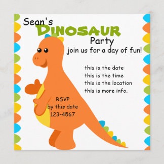 Candy Colors Dino Invitation