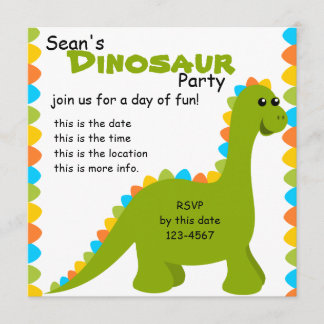 Candy Colors Dino Invitation