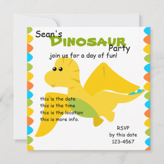 Candy Colors Dino Invitation