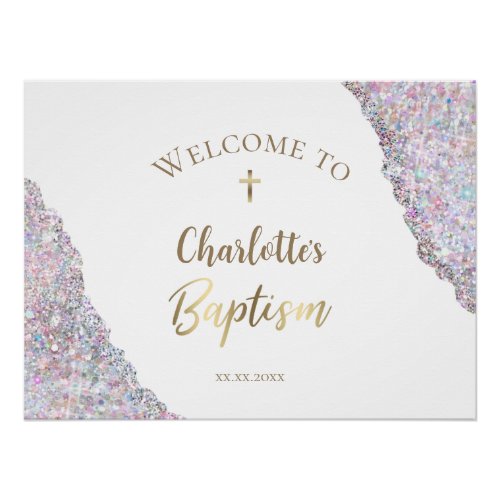 candy colors glitter  Baptism  Poster